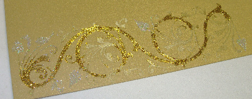 gold glitter applied